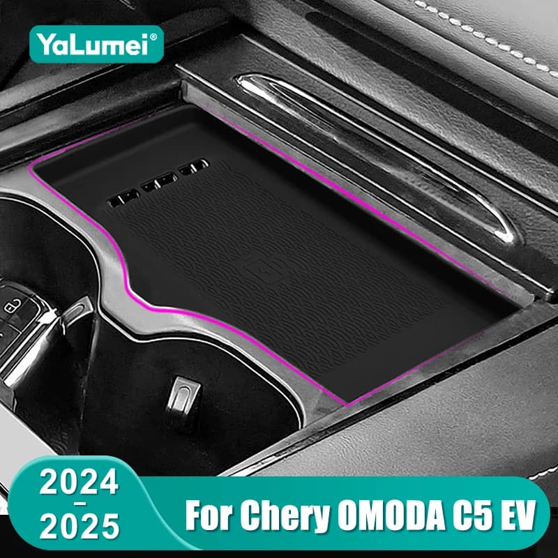 Per Chery OMODA C5 EV 2024 2025: Tappetino di ricarica wireless per auto, accessori interni, tappetino protettivo antiscivolo per telefono, caricabatterie automatico