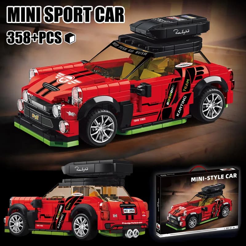 Set di Blocchi da Costruzione Tecnici 358 Pezzi, Modello di Auto Sportiva da Corsa MOC, Giocattoli High-tech per Bambini e Ragazzi