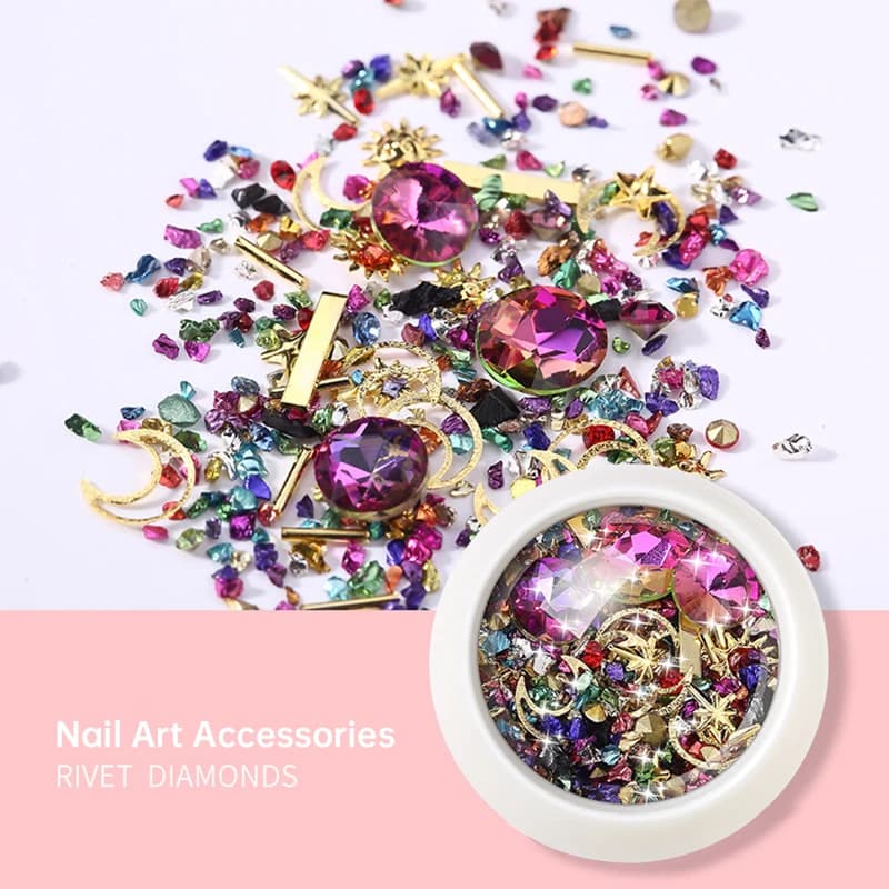 Resin Stones Jewelry Rivet Metal Diamond Epoxy Resin Filling Accessories For DIY Earrings Pendant Phone Case Nail Art Decoration