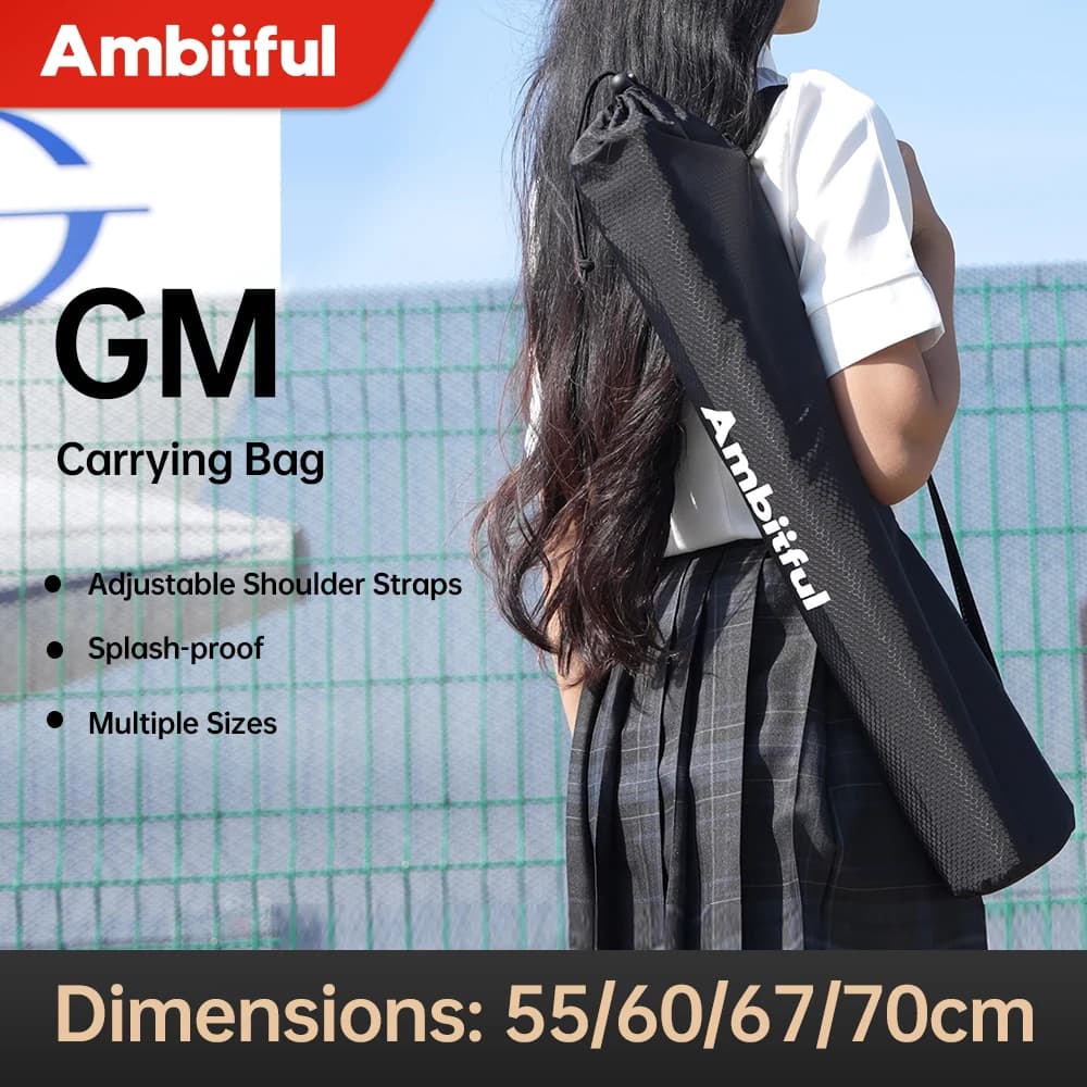 AMBITFUL GM transport bag 55/60/67/70cm with adjustable shoulder strap, anti-spray holder bag for lights, tripod, microphone arm
