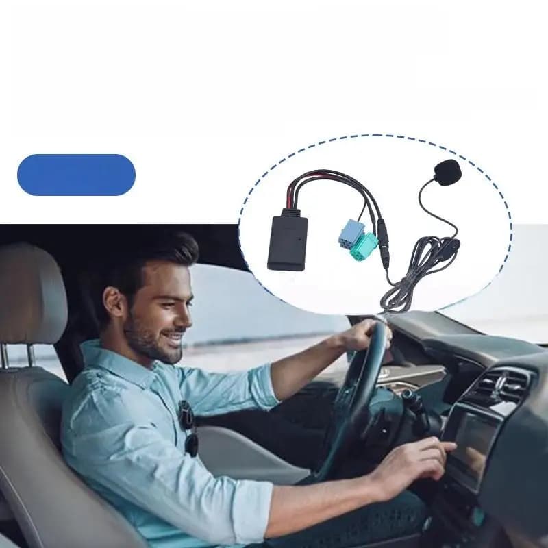 Set Adattatore Cavo Aux Bluetooth 5.0 per Autoradio, Connettore Mini ISO 6Pin 8Pin Verde Blu, Updatelist per Biurlink
