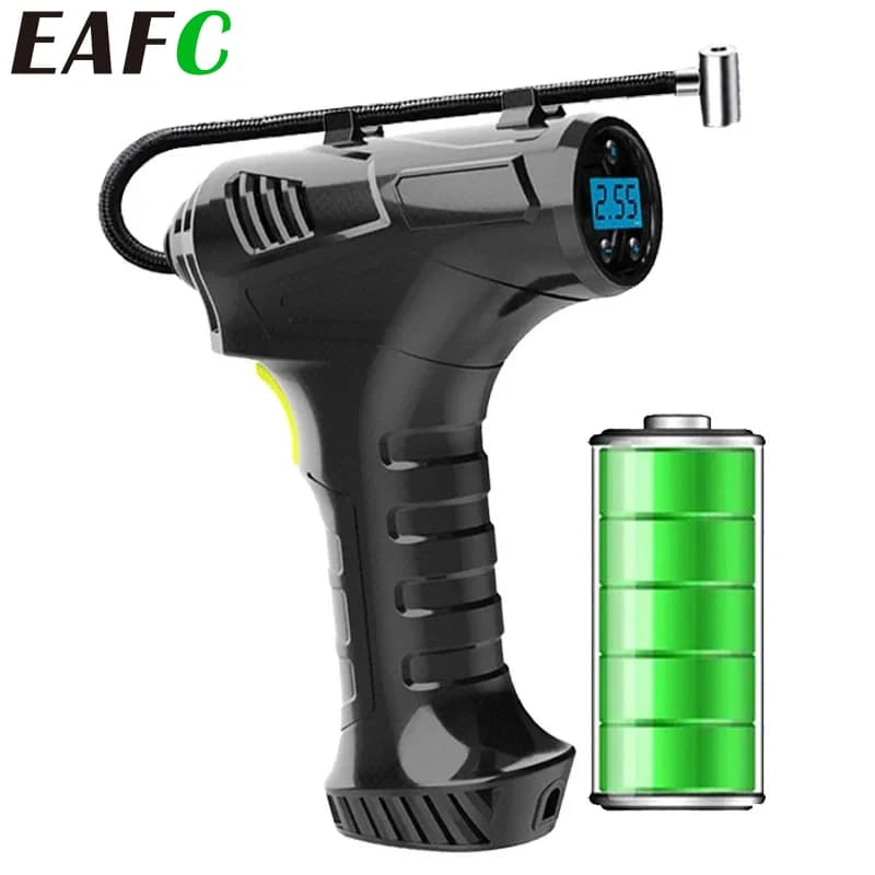 EAFC 120W compressore d'aria portatile portatile senza fili/cablato pompa gonfiabile pompa d'aria gonfiatore per pneumatici digitale per palloni da bicicletta per auto