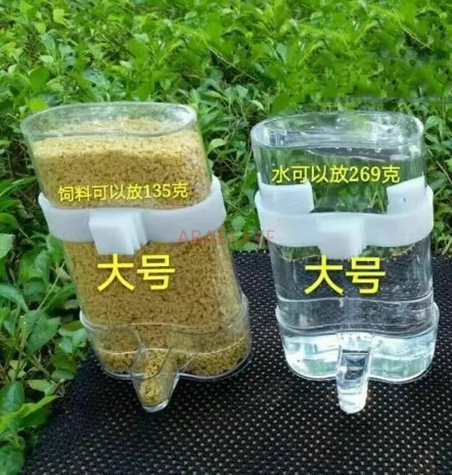 Distributore automatico di acqua da 2 pezzi per uccelli, vaso per uccelli, scatola per tazze, lattina, lattina per alimenti, gabbia per uccelli