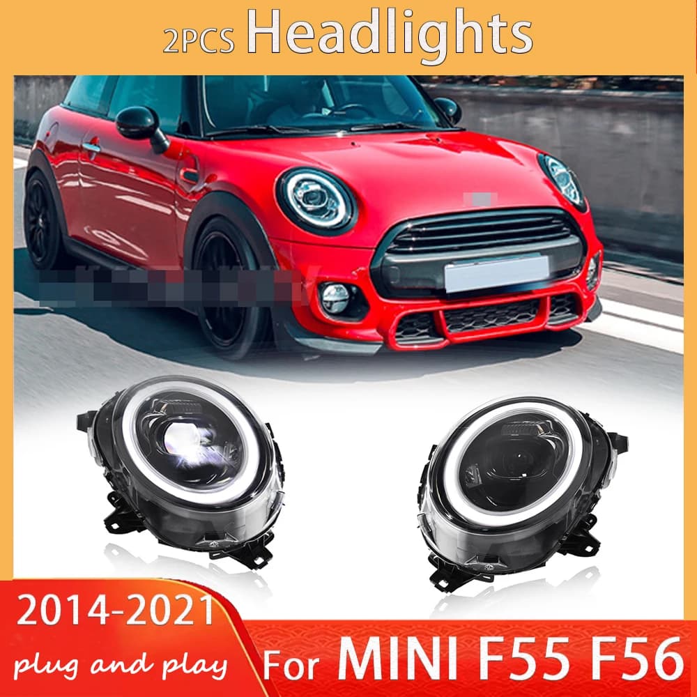Fari per auto per BMW Mini F54 F55 F56 F57 V2 2014-2021 completo LED Gruppo faro Aggiornamento Kit di accessori per lenti per proiettori alti