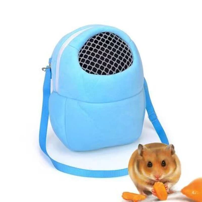 Borse Trasportino per Piccoli Animali, Borsa da Viaggio per Criceti, Borsa a Tracolla Portatile in Rete Traspirante, Custodia Sicura per Piccoli Animali