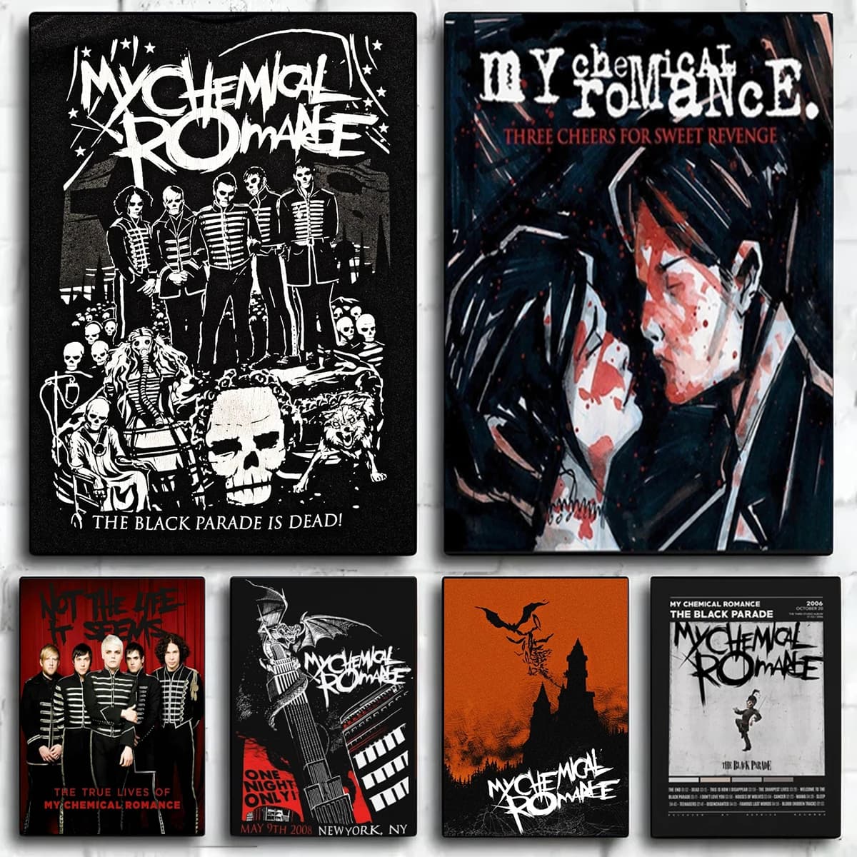 My Chemical Romance Rock Band Canvas Prints Poster Trendy Pop Singer Art Prints Bedroom Wall Art Home Decor Poster Fans Gifts