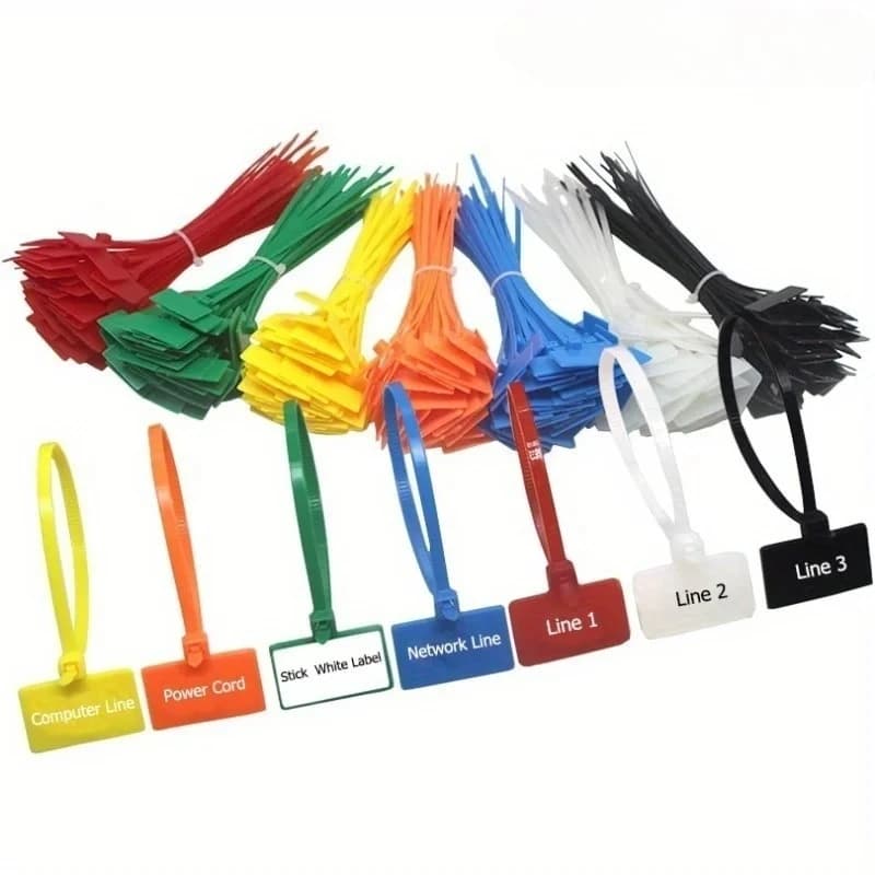 50 pz/lotto 4*150mm Fascette In Nylon Tag Etichette Fascette Ad Anello di Plastica Marcatori Cavo Tag autobloccante Fascette