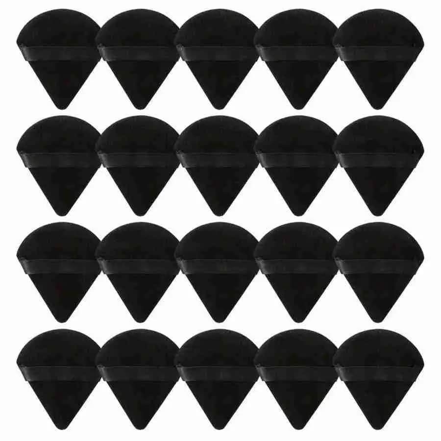 Triangular sponge for Latex-free makeup, 20 Pieces, Black, Soft and Delicate on the skin, It does not fade, for Dry and Wet Use, for Corrector and Fondotinta