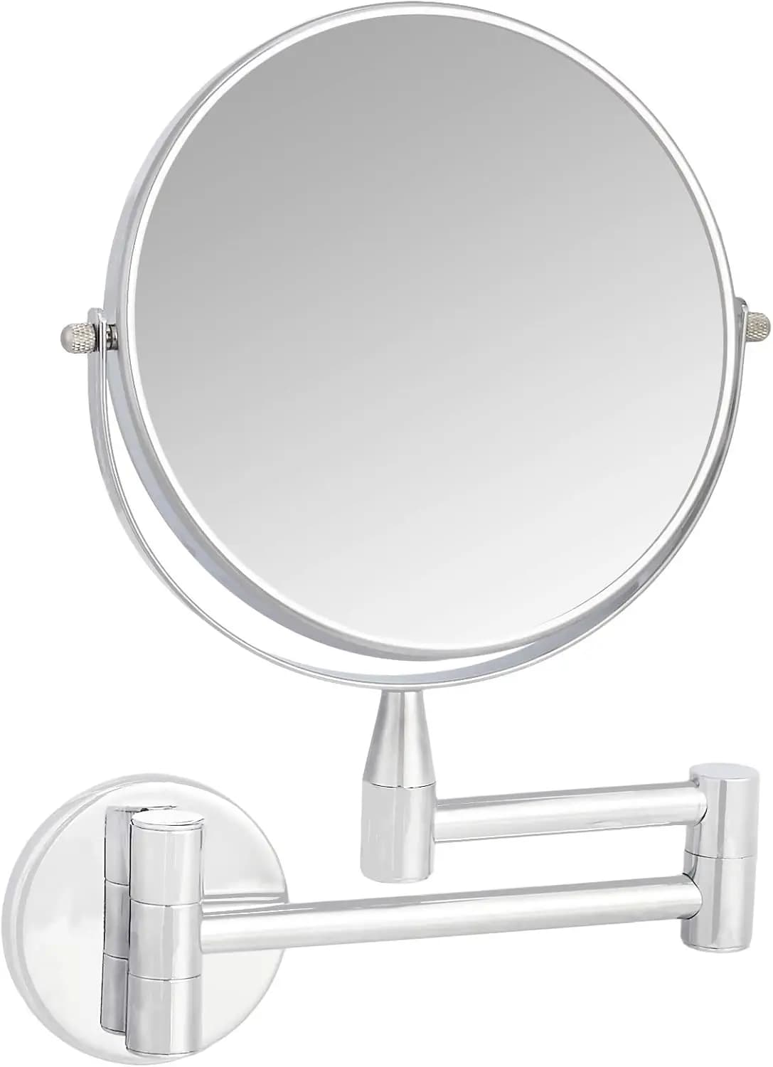 Specchio da bagno con ingrandimento rotondo per montaggio a parete, ingrandimento 1X/5X, 12,8" L x 10" L, cromato