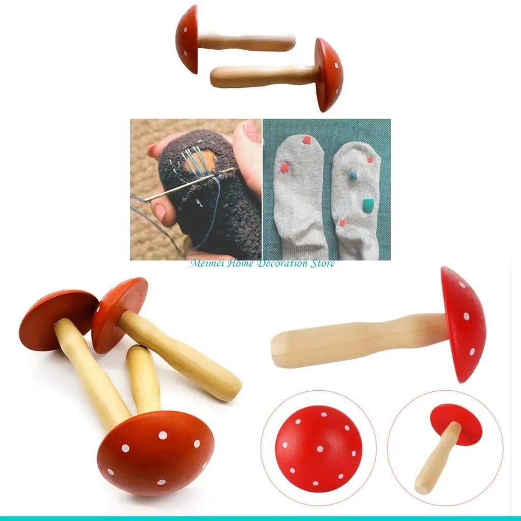 H7BF Darning Mushroom Darner Patching Tool Socks Pants Clothes Sewing Repair Device