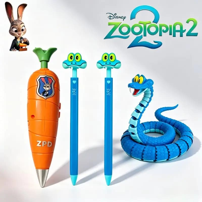 Set di giocattoli Zootopia 2: Penna con registratore vocale Judy Carrot, Giocattolo antistress serpente Gary stampato in 3D, Regalo cartone animato per bambini, Articoli di cancelleria originali