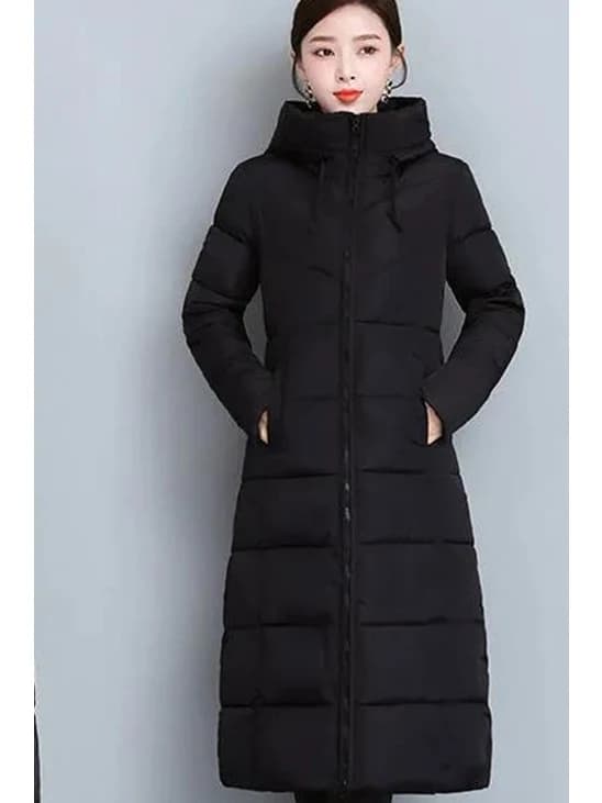 2025 New Women's Long Thickened Over-Knee down Cotton Jacket Korean Style Slim Fit Winter Coat Soft Girl Commute Style Button...
