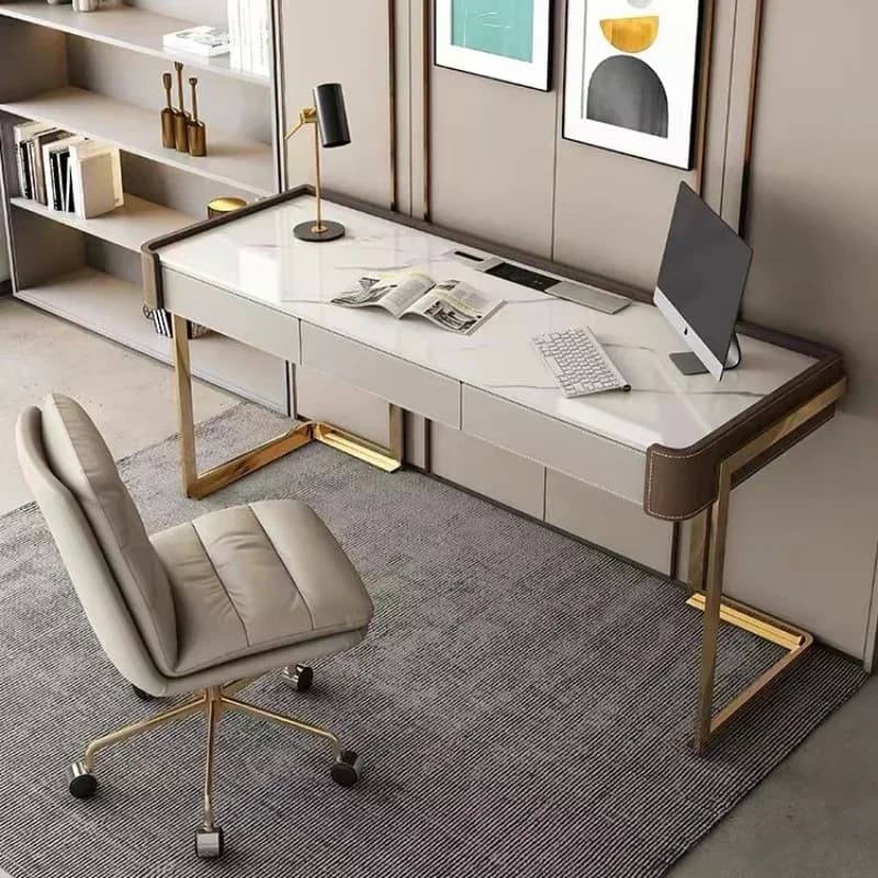 Scrivania per Computer di Lusso Moderna e Affidabile, con Organizer a Cassetto, per Ufficio, Casa, Gaming e Lettura