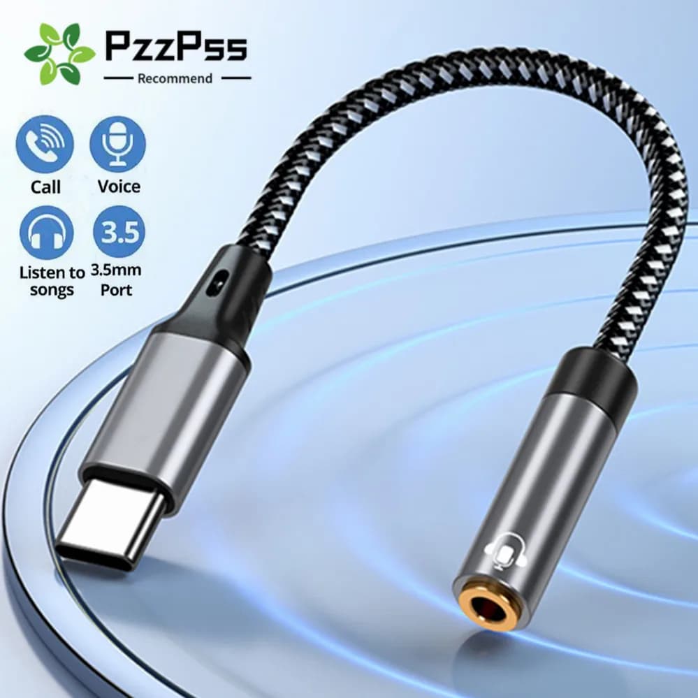 Auxiliary audio cable from USB C to 3.5 mm Type C to 3.5 mm jack Headphone Adapter for MacBook Air Huawei Xiaomi Samsung Galaxy S24 S22