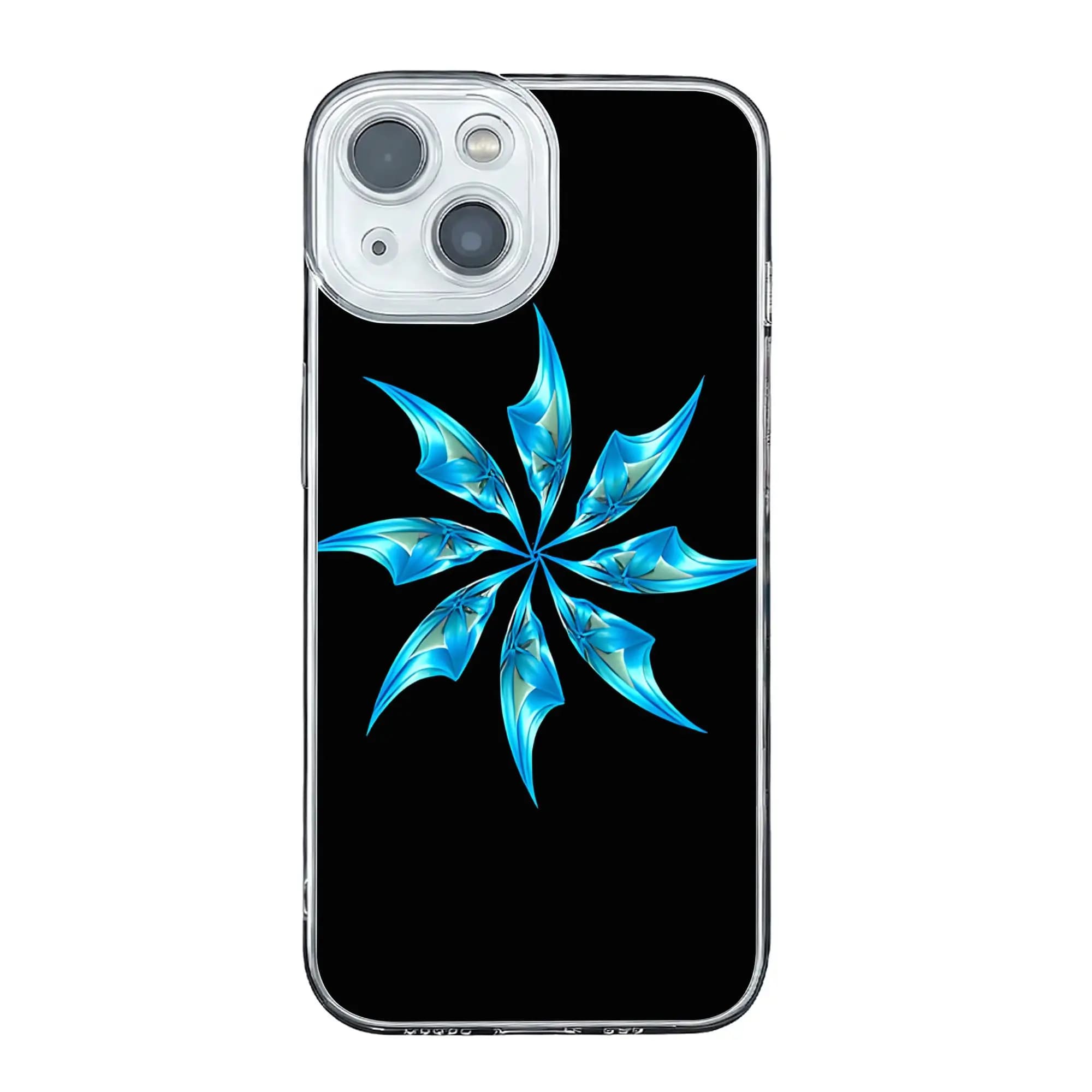 Cover per iPhone 17 16 15 14 13 12 11 Pro Max con Mandala Blu e Protezione Anti-collisione