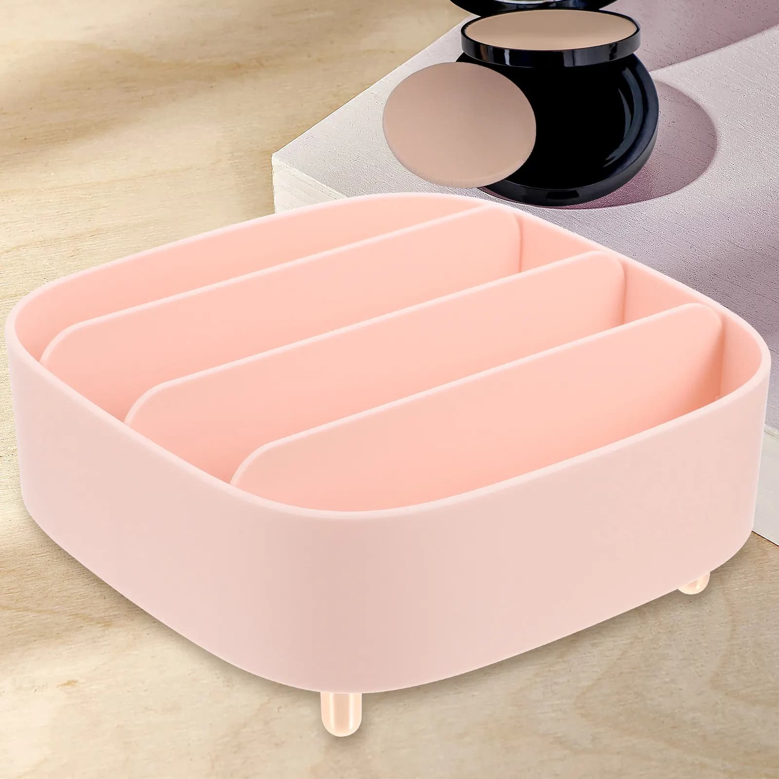 Organizzatore per Ombretti e Cosmetici da Scrivania, Contenitore Divisorio per Palette, Supporto Funzionale da Banco per Trucchi