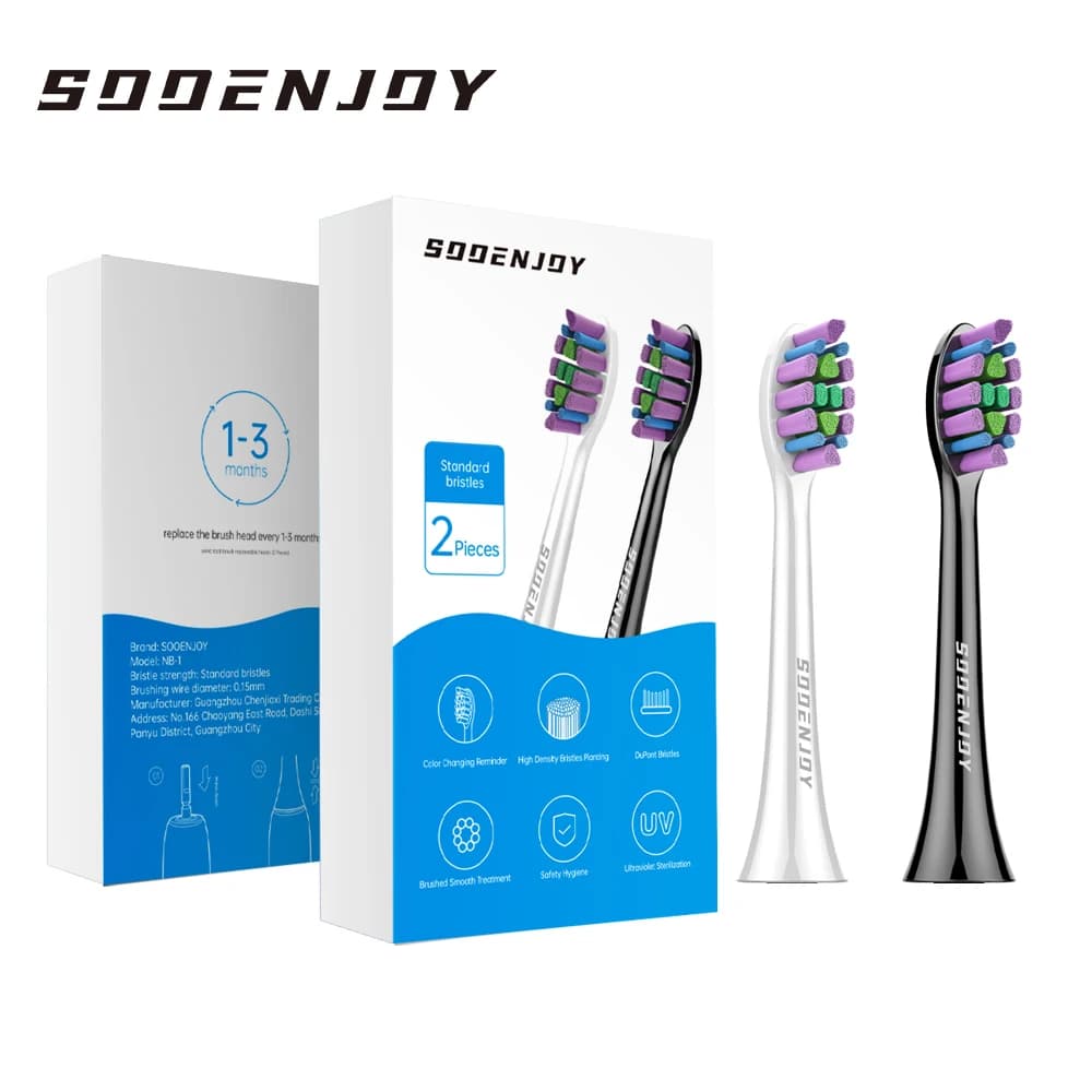 SOOENJOY original toothbrush spare heads DuPont Soft Sristle Brush Head for NB-1 Sonic Electric Teethbrush