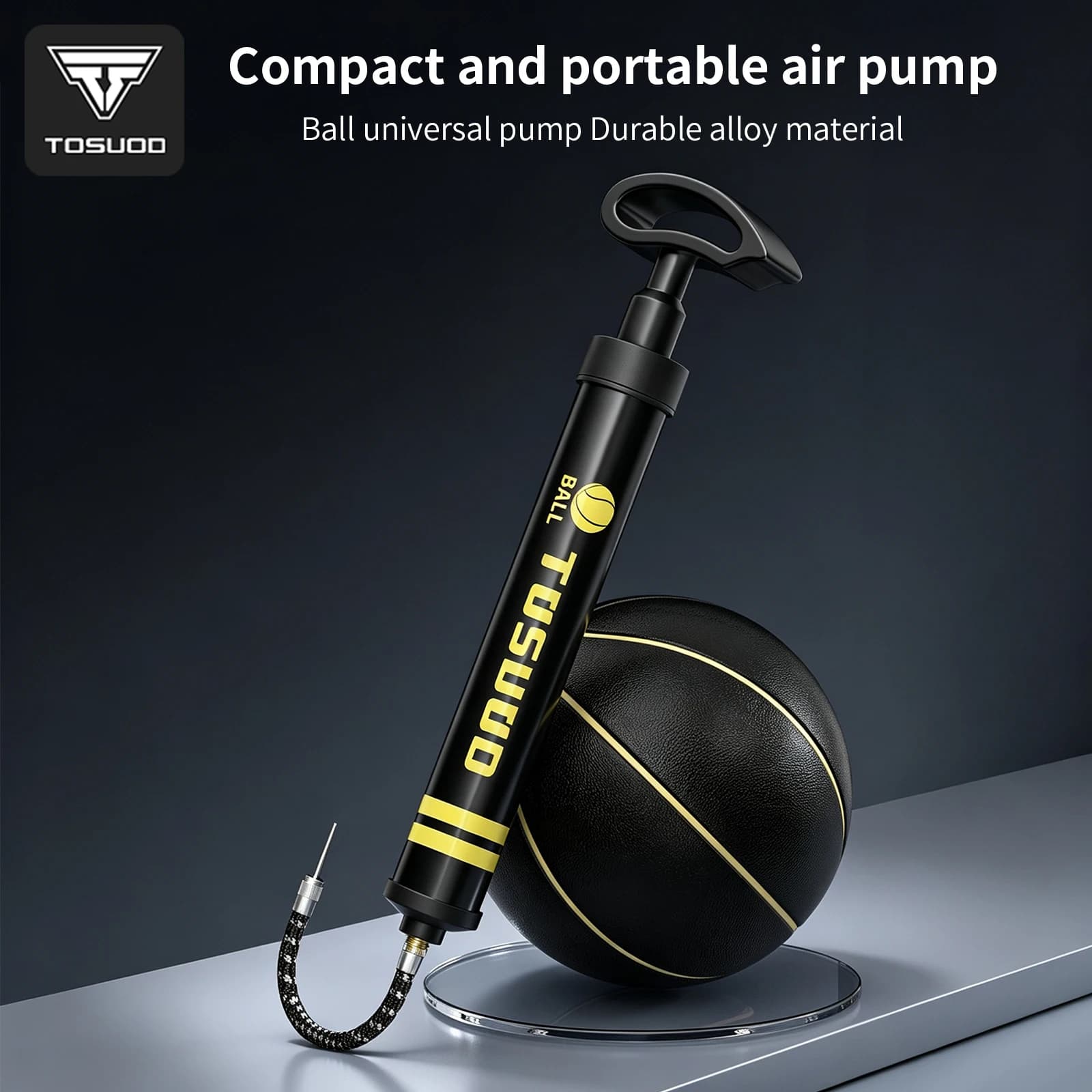 TOSUODBicycle Pump Portable Hand Air Pump For Soccer Basketball Football Pump Multifunction Bicycle Air Pump Bicycle Accessories