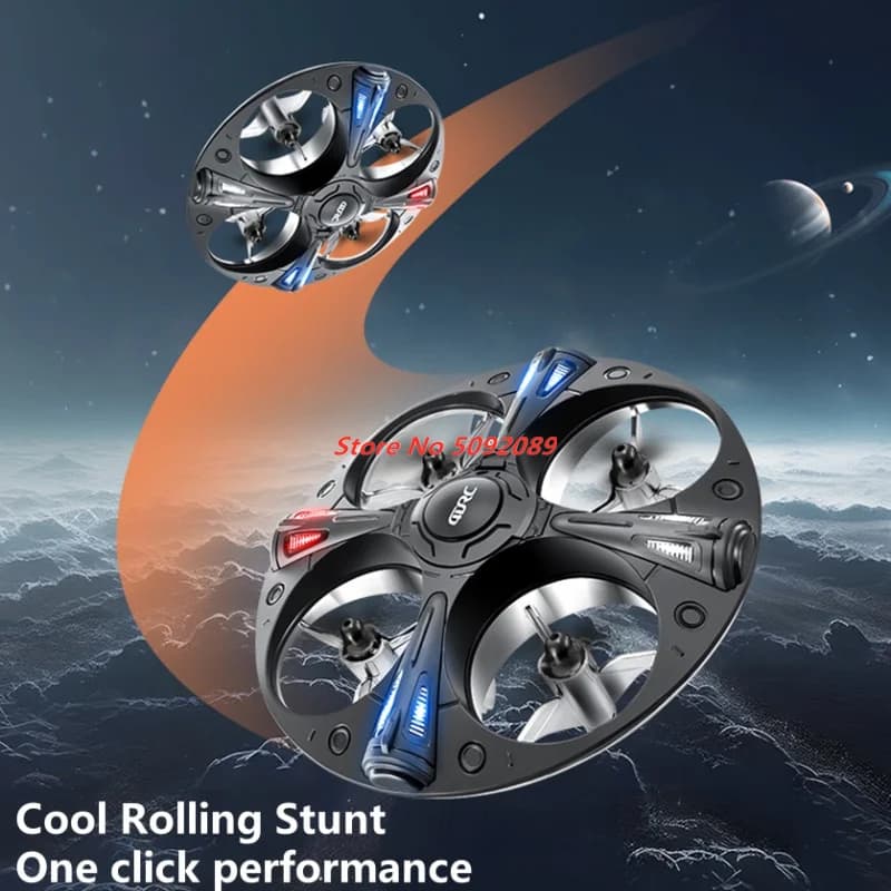 Smart Attitude Hold Hover Mini Remote Control Helicopter UFO 2.4G Rolling LED Night Light Headless Mode RC Drone Quadcopter Toy
