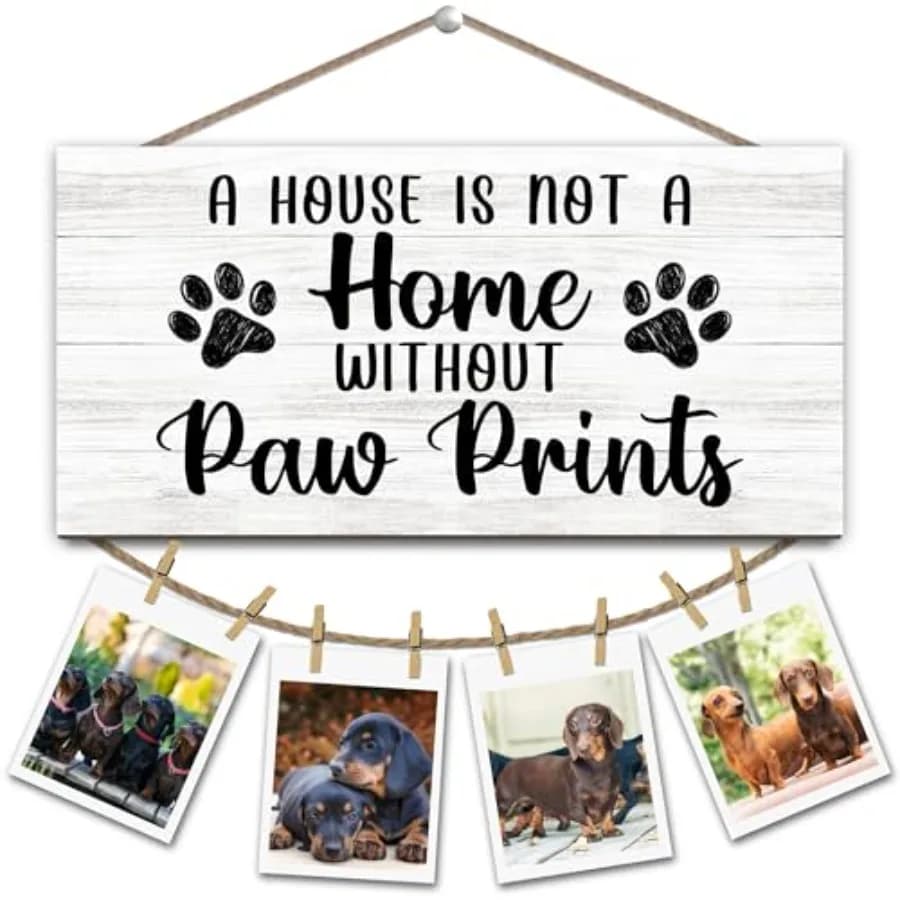 Dogs Lover Gifts Picture Frame Photo Holder for Wall, A House is Not A Home Without Paw Prints for Dog Lovers, Mom Gifts for Wo