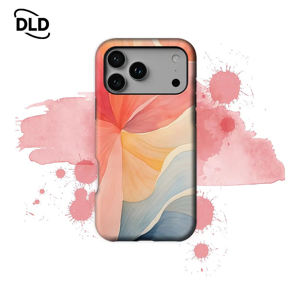 Custodia per telefono Peach Petal Flow con supporto magnetico per iPhone 17 16 15 14 13 Pro Max Plus, custodia robusta a strato singolo/doppio