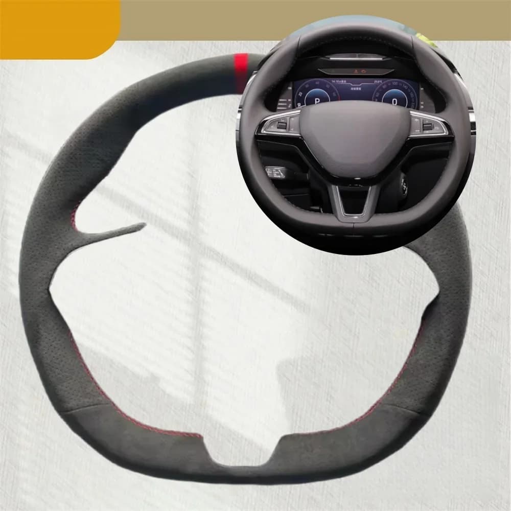 Car cover for Skoda Citigo Roomster Fabia Octavia Superb Karoq Rapid suede car accessories for steering wheel