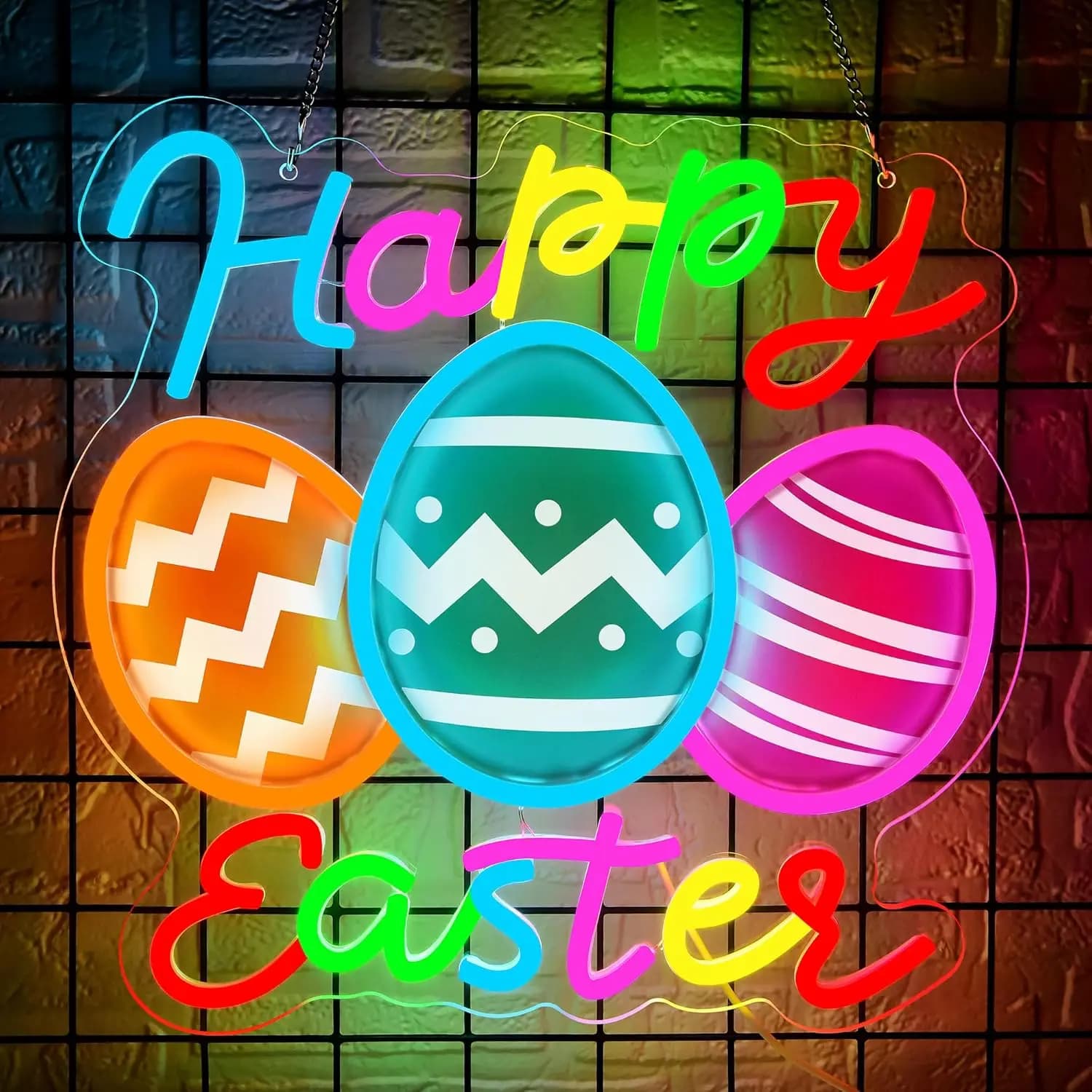 Insegna al Neon a Forma di Uovo di Pasqua USB, Luce LED al Neon 'Happy Easter' per Feste, Camere dei Bambini, Finestre, Bar, Sale Giochi, Garage, Camere da Letto, Decorazioni e Regali
