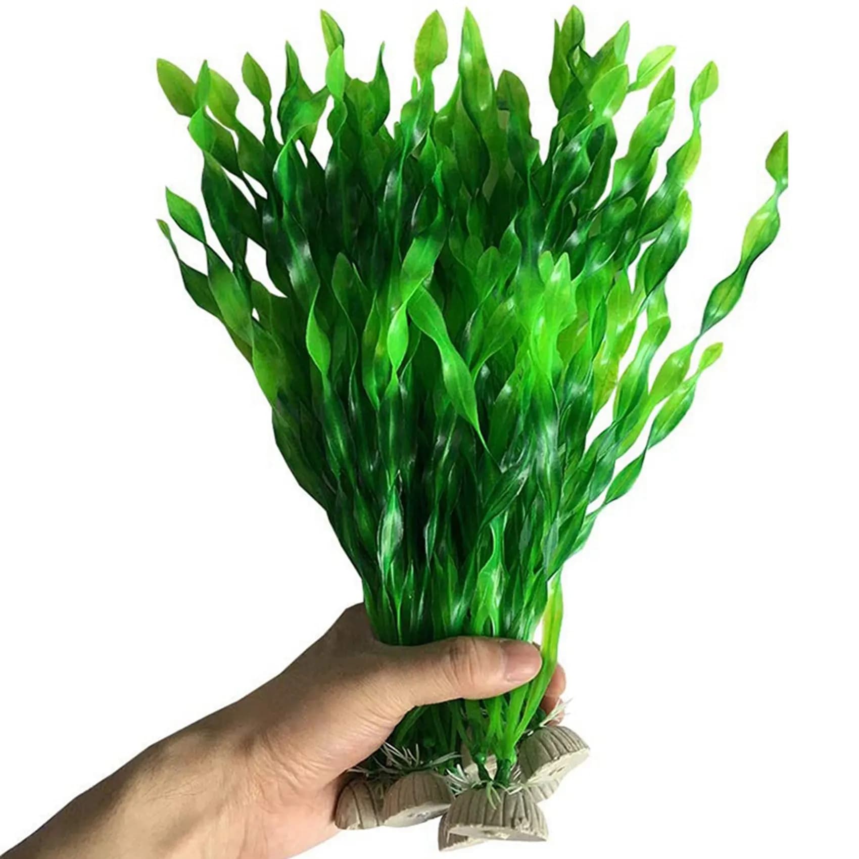 AS94-40PCS Piante Artificiali Decorative in Plastica per Acquario (Verde)