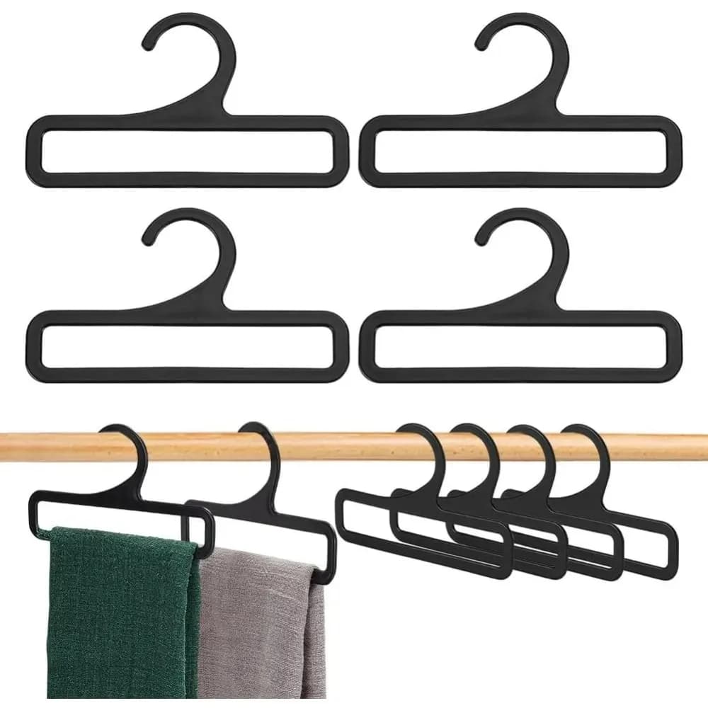10 pz grucce per sciarpe portasciugamani rettangolare nero 5.39x3 pollici porta sciarpe in plastica organizzatore sciarpa display cravatte che fanno kit