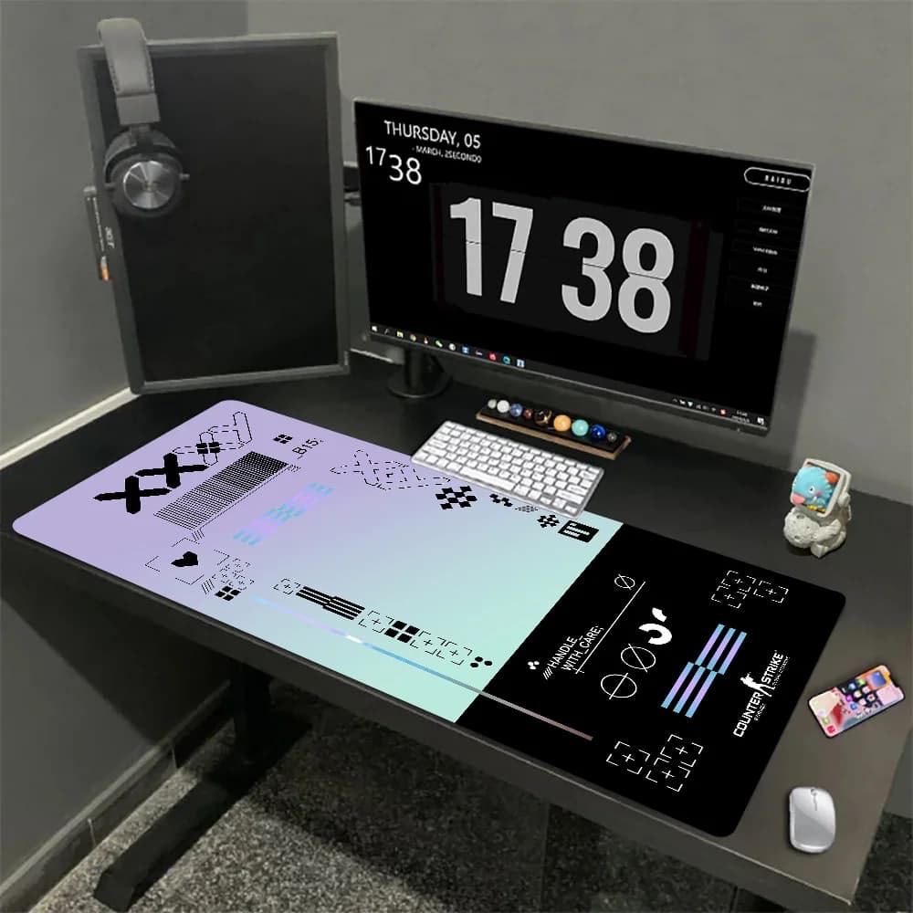 Tappetino per mouse di grandi dimensioni 900x400mm Tappetino per scrivania Art Printstream Tappetino per mouse da gioco Tappetino in gomma antiscivolo Tappetini da tavolo lunghi aziendali XXL per Csgo