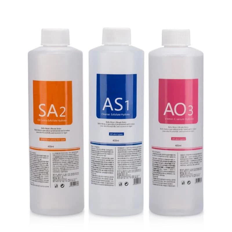 Face serum for facial skin care AS1 SA2 AO3 Aqua Peel solution for deep cleaning of face machine skin 400 ml set of 3 soles