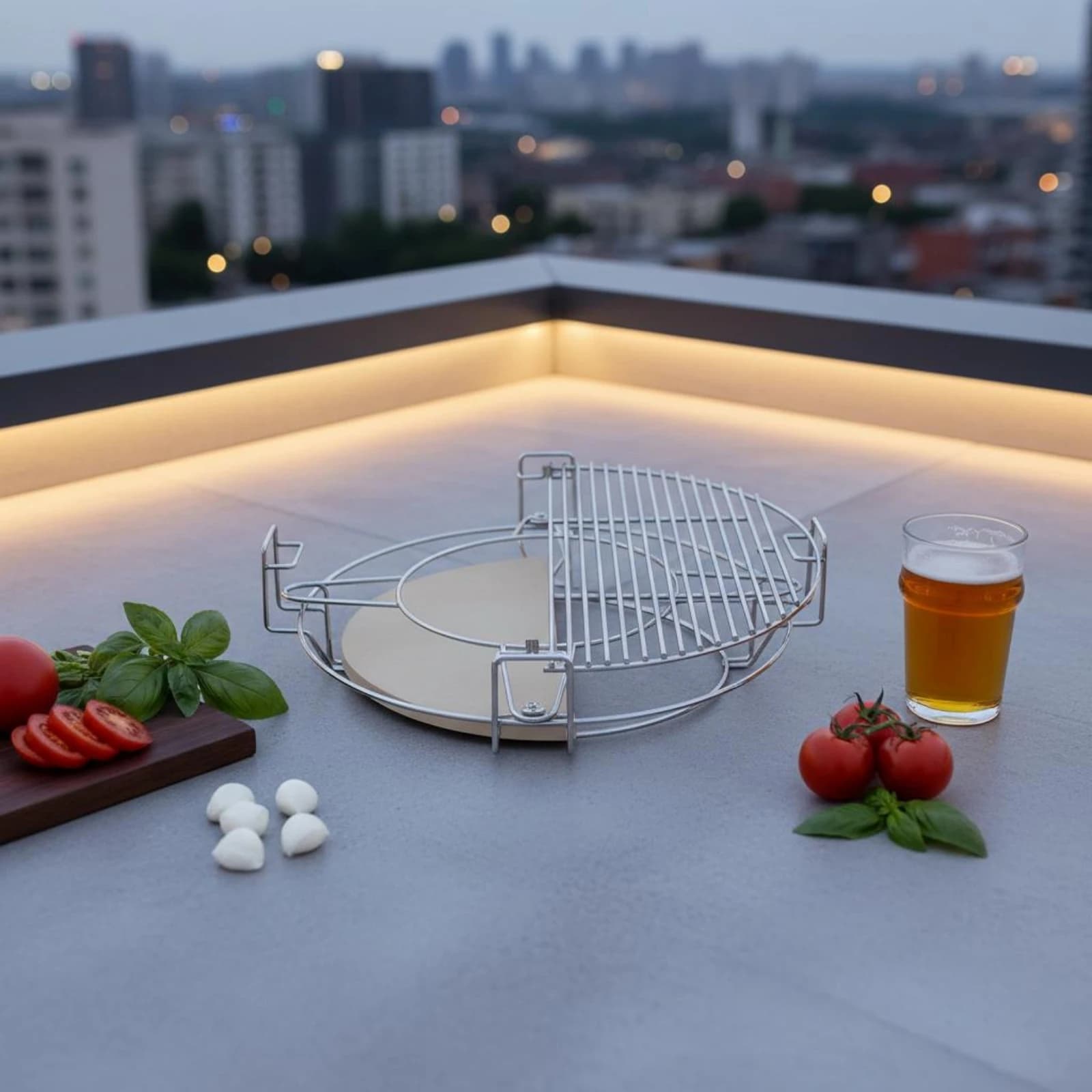 Grill Pizza Stone Polished Surface Ceramic Pizza Stone Ceramic Grill Accessory Even Heat Distribution Outdoor Cooking Gear