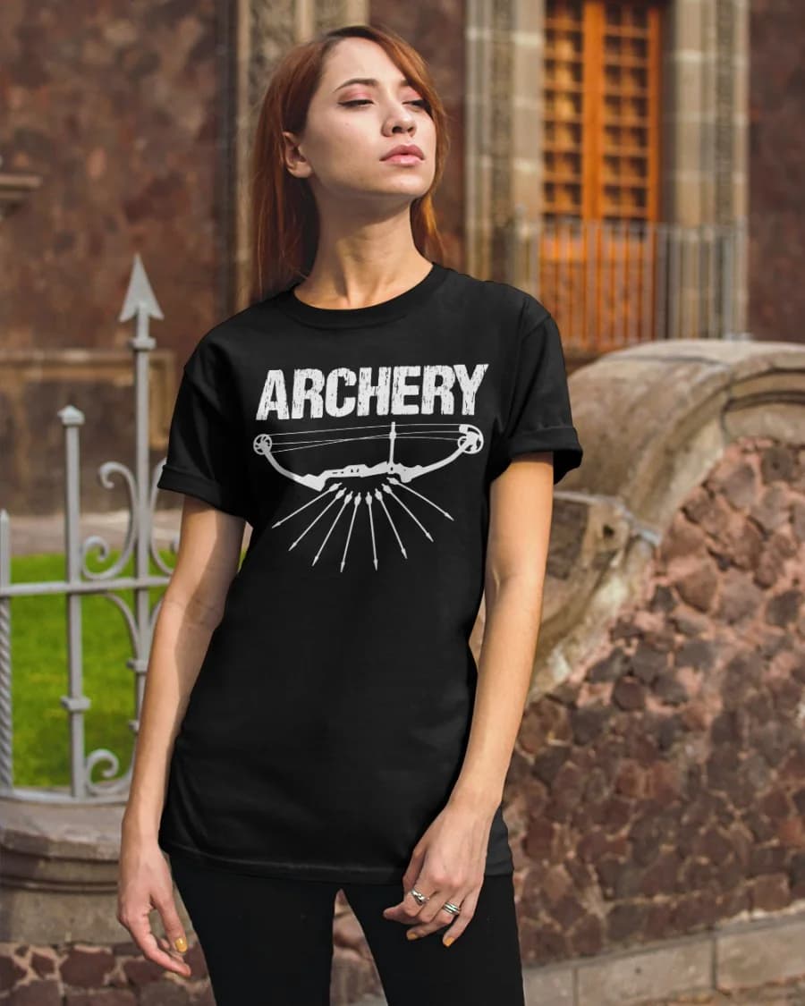 Women and Men Archery T Shirt Compound Bow Arrow Graphic Tee Archer Hunting Target Shooting Sports Casual Short Sleeve Top