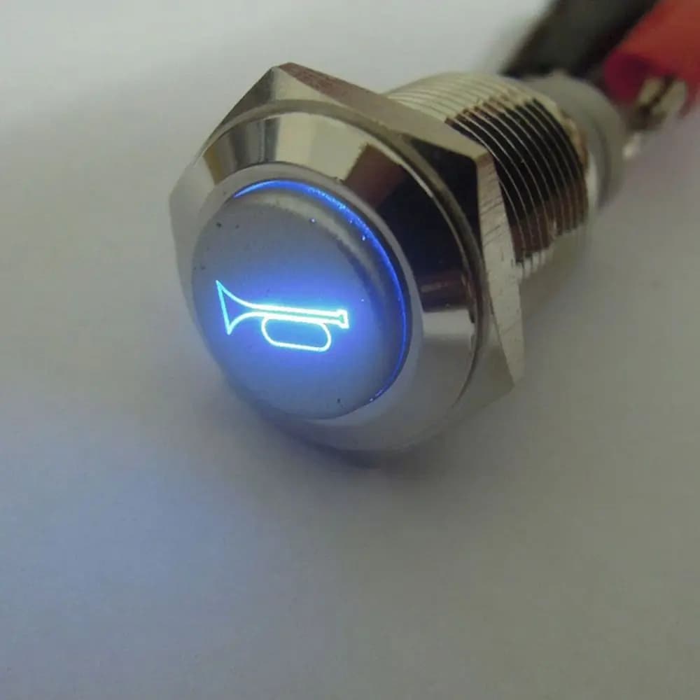 Interruttore in alluminio metallico da 16mm altoparlante per barca per auto campanello LED pulsante momentaneo