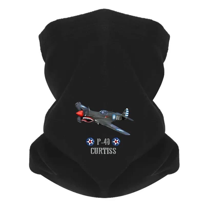 Bocca di squalo stella aereo, coda strisce blu Uomo Sciarpa antivento Maschera Ghetta per il collo Cappello Berretto da donna Copricapo All'aperto Tenere al caldo Inverno Mu