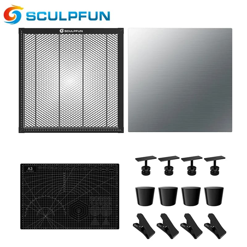 Pannello a nido d'ape per taglio laser SCULPFUN H3 400x400mm, adatto per macchine per incisione laser a diodi CO2