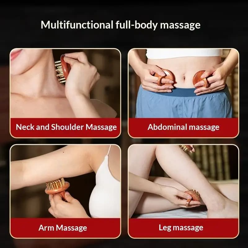 NEW! 39 tooth Meridian Massage Brush with Wooden Handle, Multipurpose Beauty and Body Massage Tool