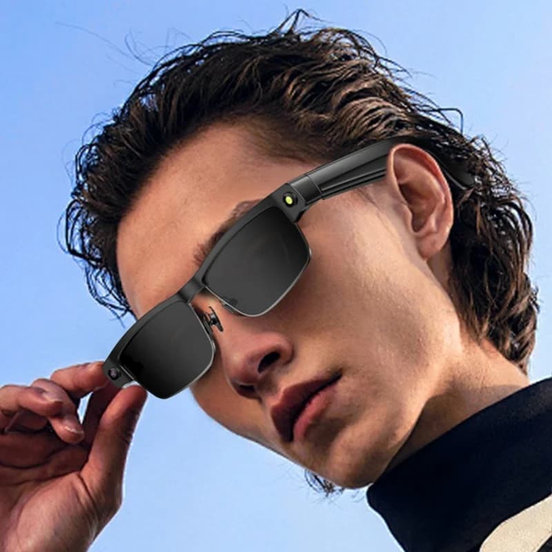 1 pair of smart L802 AI glasses with 8 megapixel HD camera, anti-vibration, waterproof, with translation, video recording, calls and photo shooting
