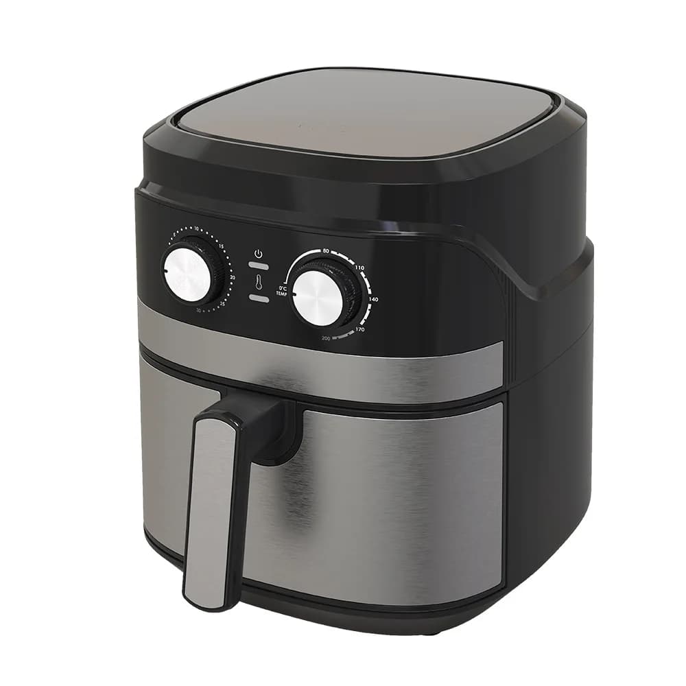 Household Square Stainless Steel Modern Air Fryer 5.5L Large Capacity Electric Multi-Functional Oven All-in-One Machine English