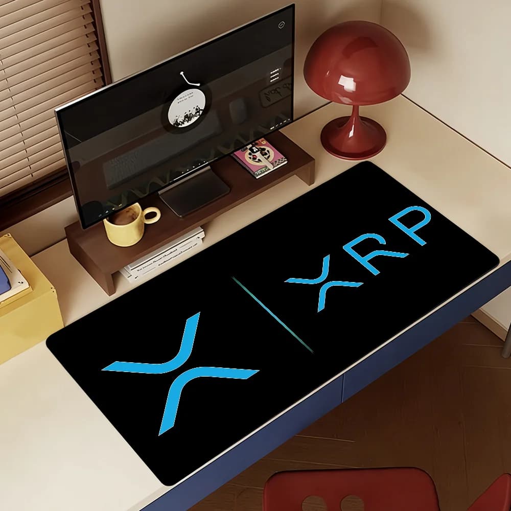 Tappetino per mouse Xrp Ripple Crypto, tappetino per computer in gomma antiscivolo, decorazione per gamer, tappetino da scrivania per laptop, ufficio, grande