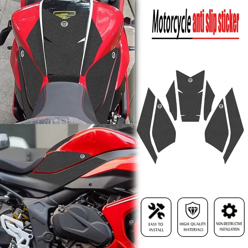 Nuovo serbatoio Trazione Pad Laterale Gas Ginocchio Grip Protector adesivo antiscivolo 3M Nero Moto Per QJMOTOR SRK800RR GSR800 SRK600RS