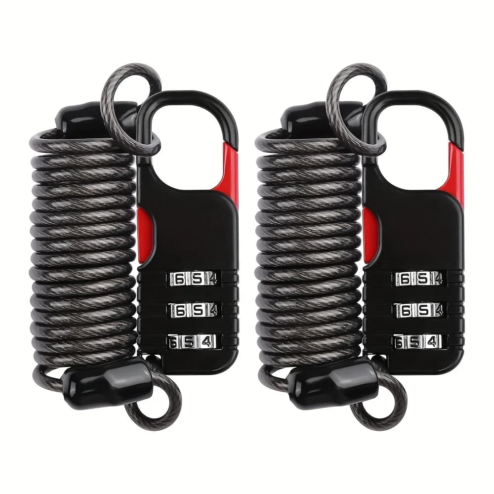 3 Digit Combination Padlock with Retractable Cable Anti-Theft Password Safety Lock for Backpack Cabinet Storage Security Lock
