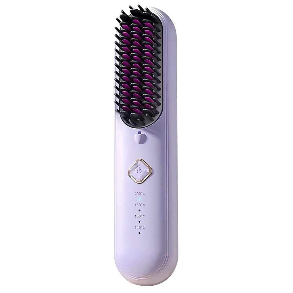 Electric Smooth Brush with 3 Temperature Settings, Double Function, Anti-Scoating Protection, Portable Heater Combs