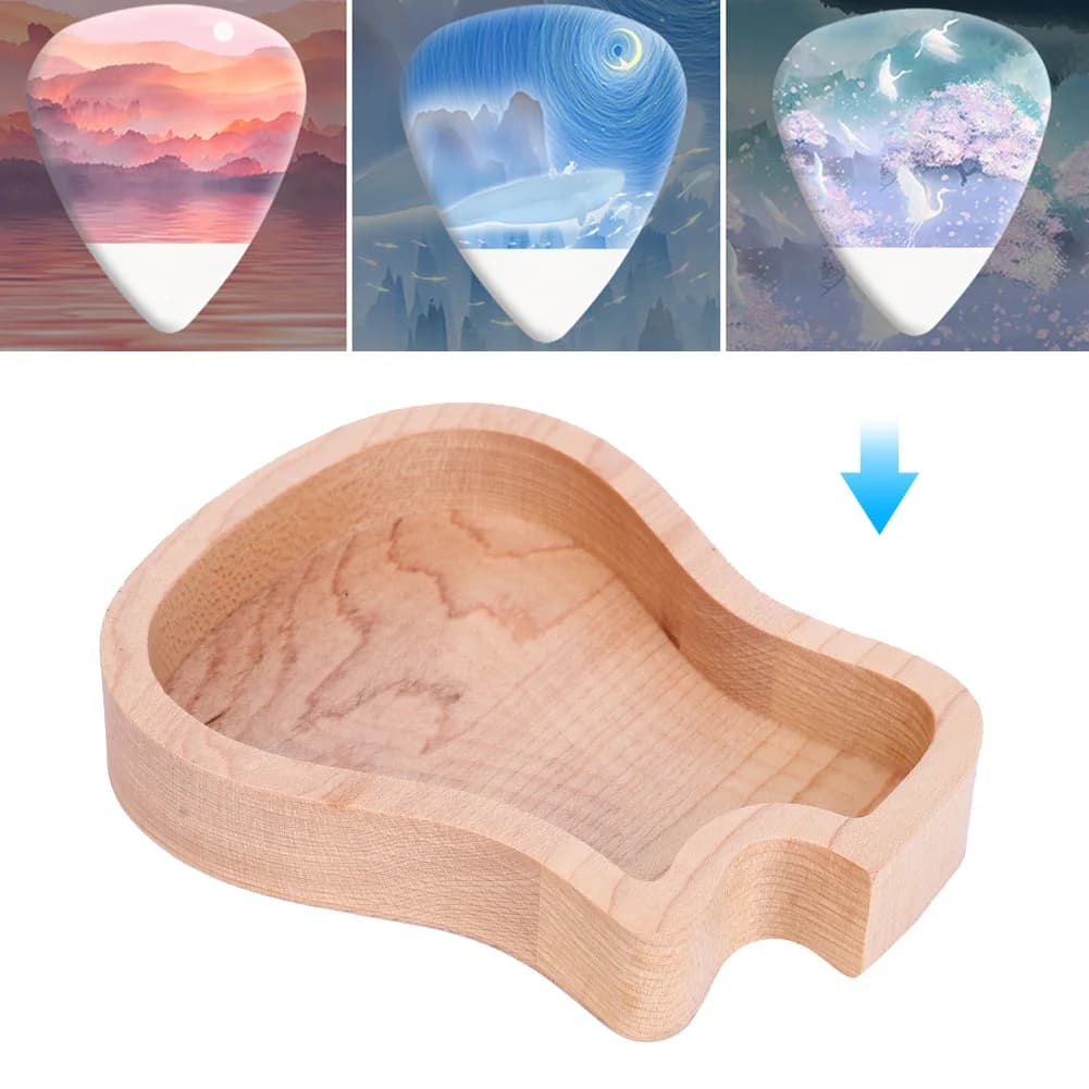 Guitar Pick Box Guitar Pick Box Maple Wooden Storage Case Delicate Guitar Musical Instrument Accessories Pick Box Maple Pick Box