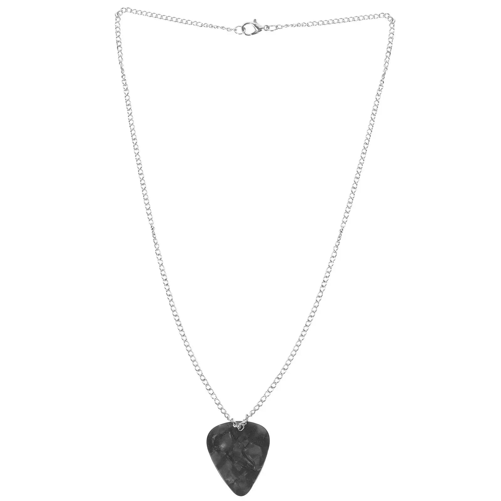 Collana con plettro da chitarra in acciaio inossidabile, design ergonomico, portatile, ciondolo a forma di plettro per basso, catena, regalo per chitarristi, accessorio per maglione