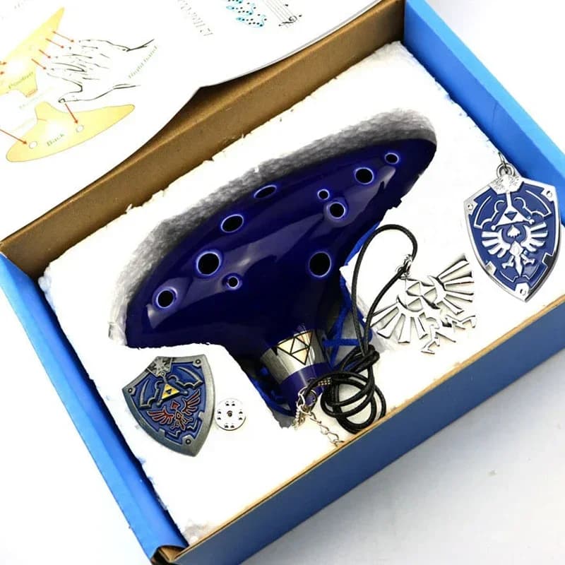 Hot Ocarina Ceramic Legend Of 12 Tones Alto C Ceramic Ocarina Musical Instrument with Song Book Neck String Neck Cord