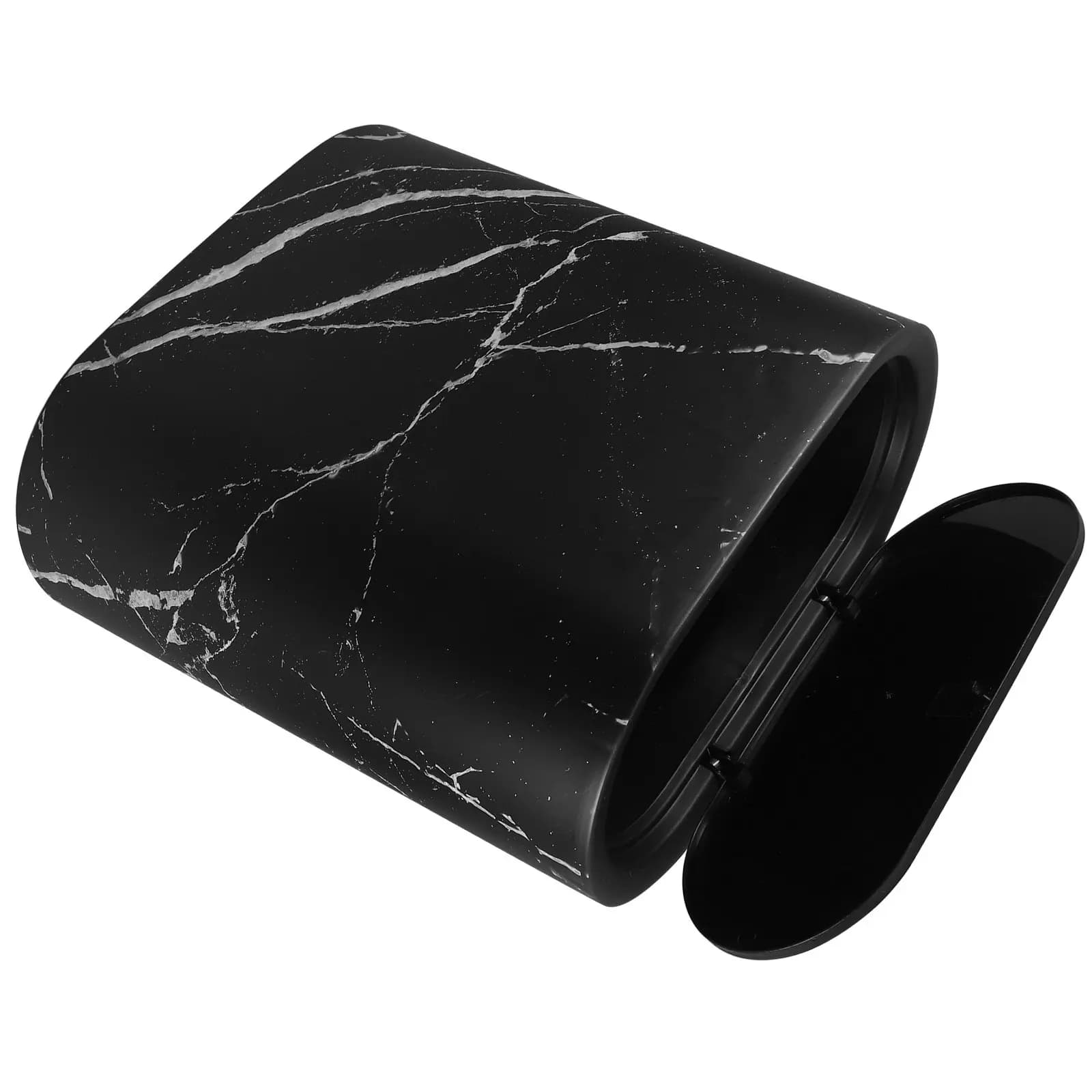Cestino per Rifiuti in Plastica Effetto Marmo, Sottile e Salvaspazio per Cucina, Bagno, Camera da Letto, Ufficio