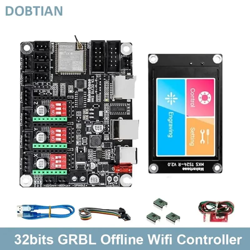 Makerbase MKS DLC32 V2.1 Controller offline 32 bit ESP32 WIFI GRBL TFT Touch Screen per macchina per incisione laser desktop