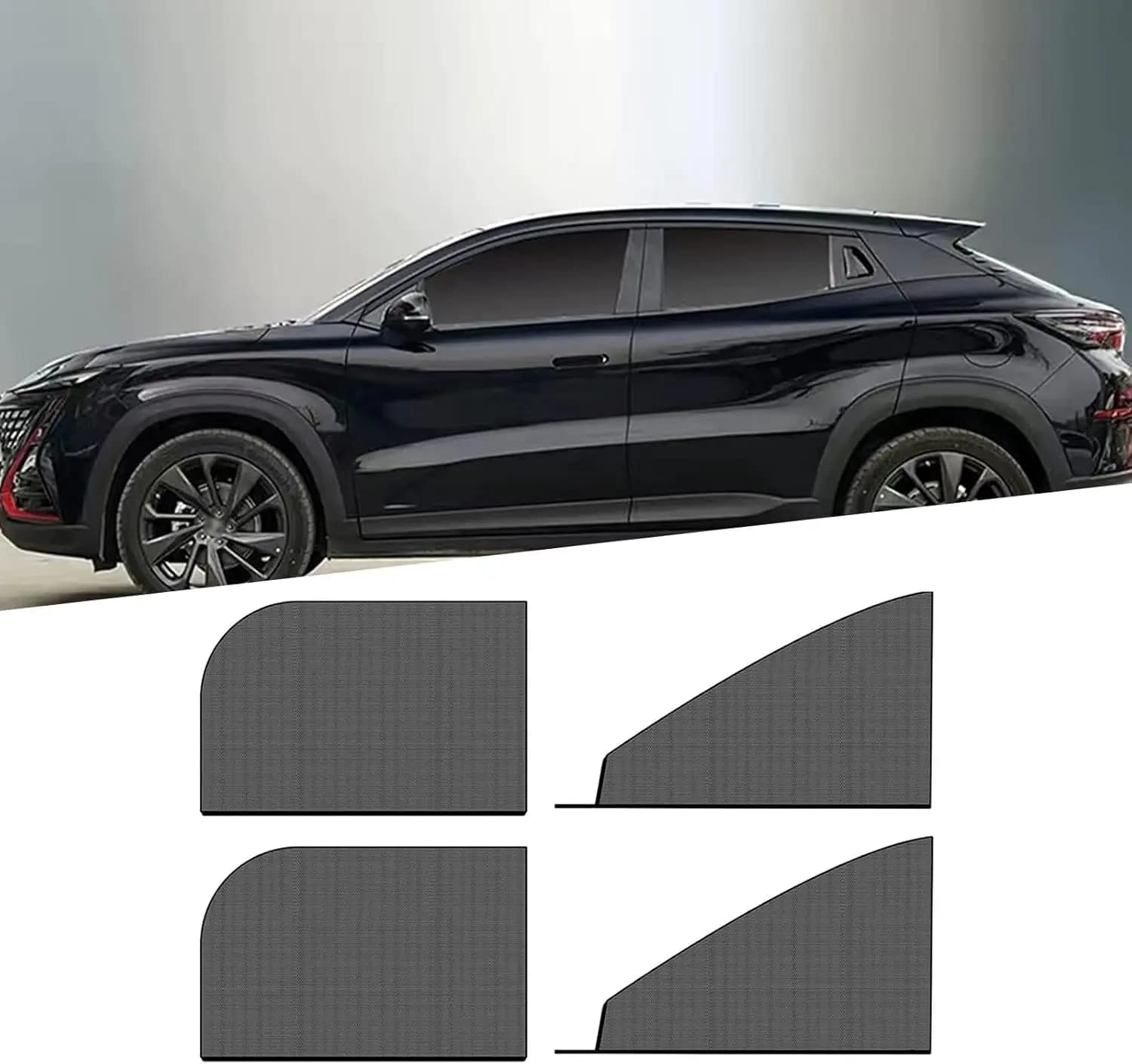 4Pcs Car Sunshade Curtains Anti-UV Side Window Shades Car Curtains Nti-mosquito Mesh Net Protection Repellent Auto Accessories