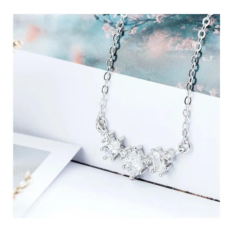 Collana con zirconi alla moda, ciondolo a goccia, gioielli personalizzati, catena per clavicola, collana Mori
